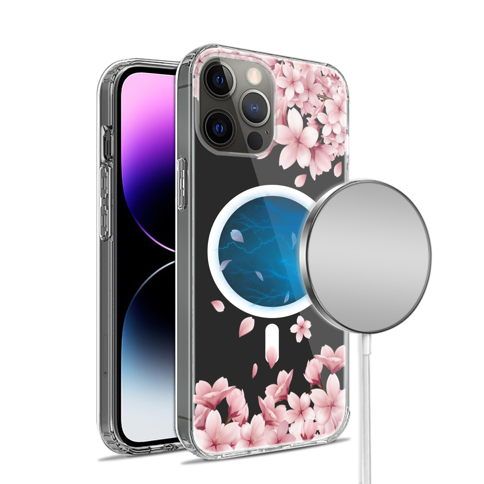 For Apple iPhone 14 Pro 6.1" Hybrid Flower Stylish MagSafe Compatible Case Cover - Picture 39 of 68