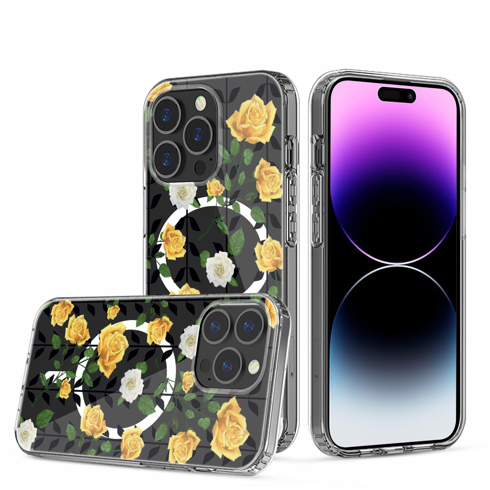 For Apple iPhone 14 Pro 6.1" Hybrid Flower Stylish MagSafe Compatible Case Cover - Picture 52 of 68