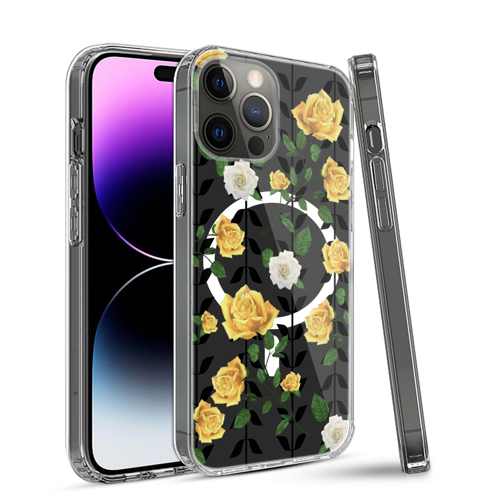 For Apple iPhone 14 Pro 6.1" Hybrid Flower Stylish MagSafe Compatible Case Cover - Picture 54 of 68