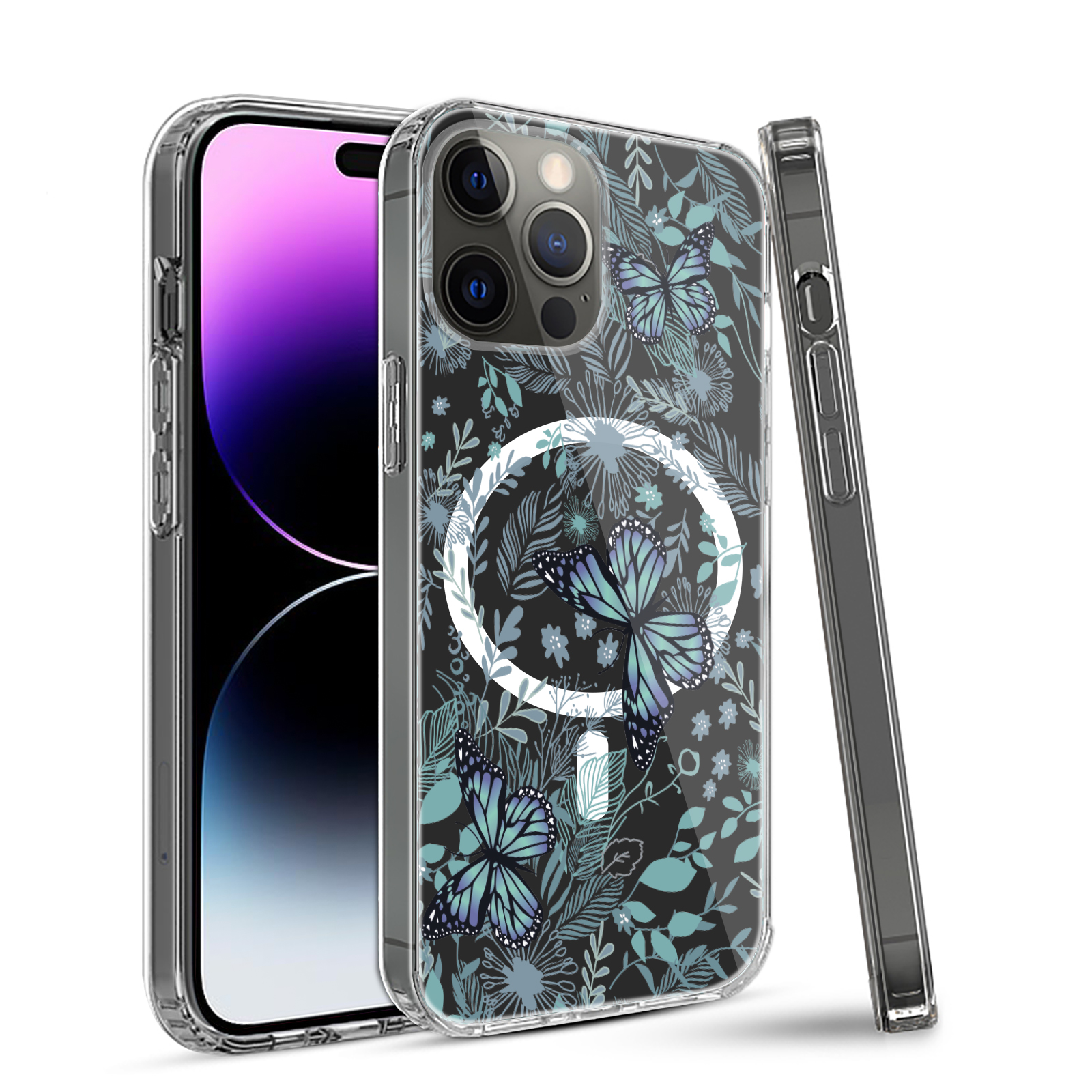 For Apple iPhone 14 Pro 6.1" Hybrid Flower Stylish MagSafe Compatible Case Cover - Picture 59 of 68