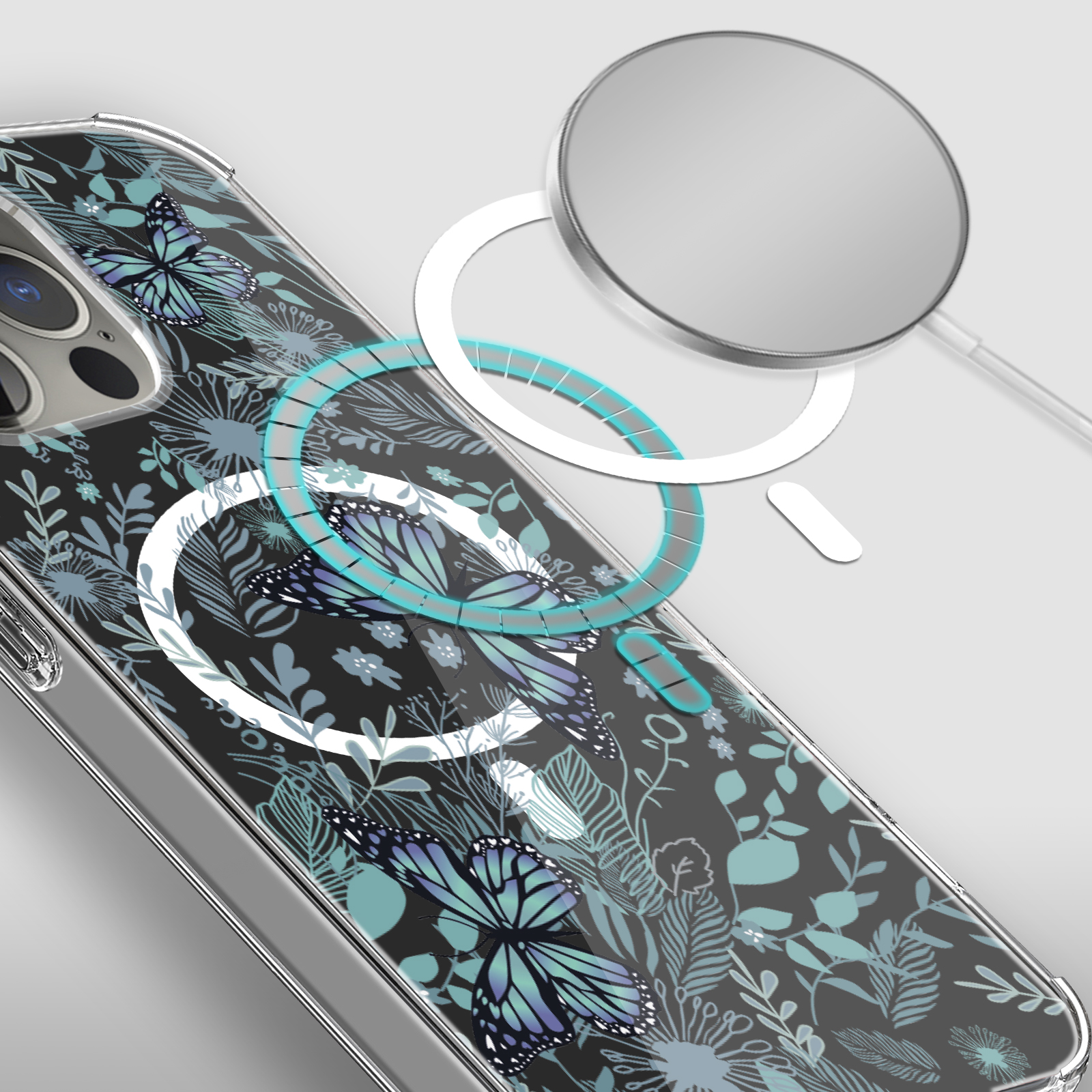 For Apple iPhone 14 Pro 6.1" Hybrid Flower Stylish MagSafe Compatible Case Cover - Picture 61 of 68