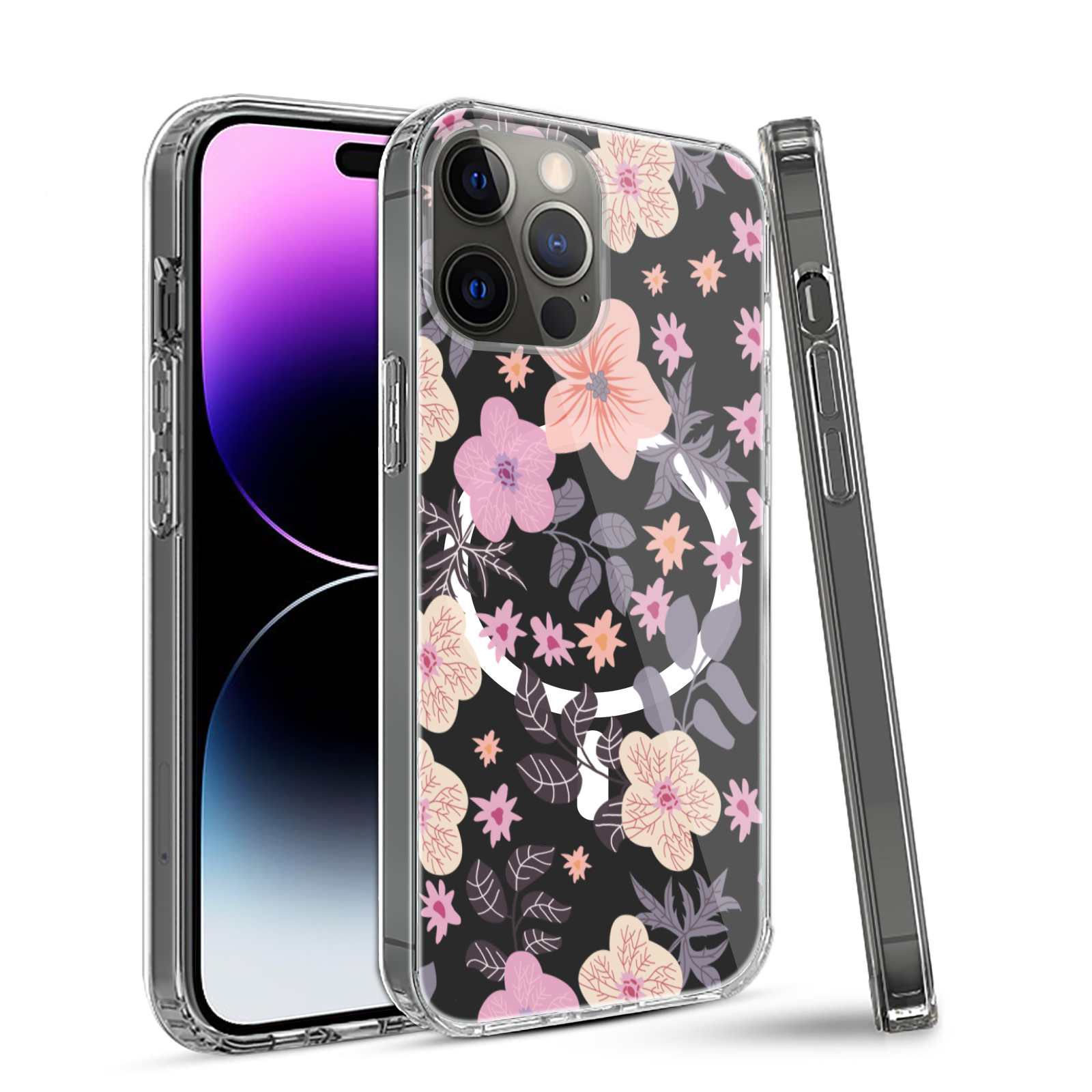 For Apple iPhone 14 Pro 6.1" Hybrid Flower Stylish MagSafe Compatible Case Cover - Picture 66 of 68