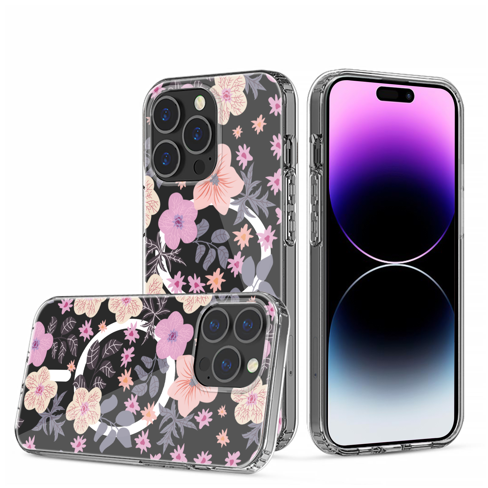 For Apple iPhone 14 Pro 6.1" Hybrid Flower Stylish MagSafe Compatible Case Cover - Picture 64 of 68