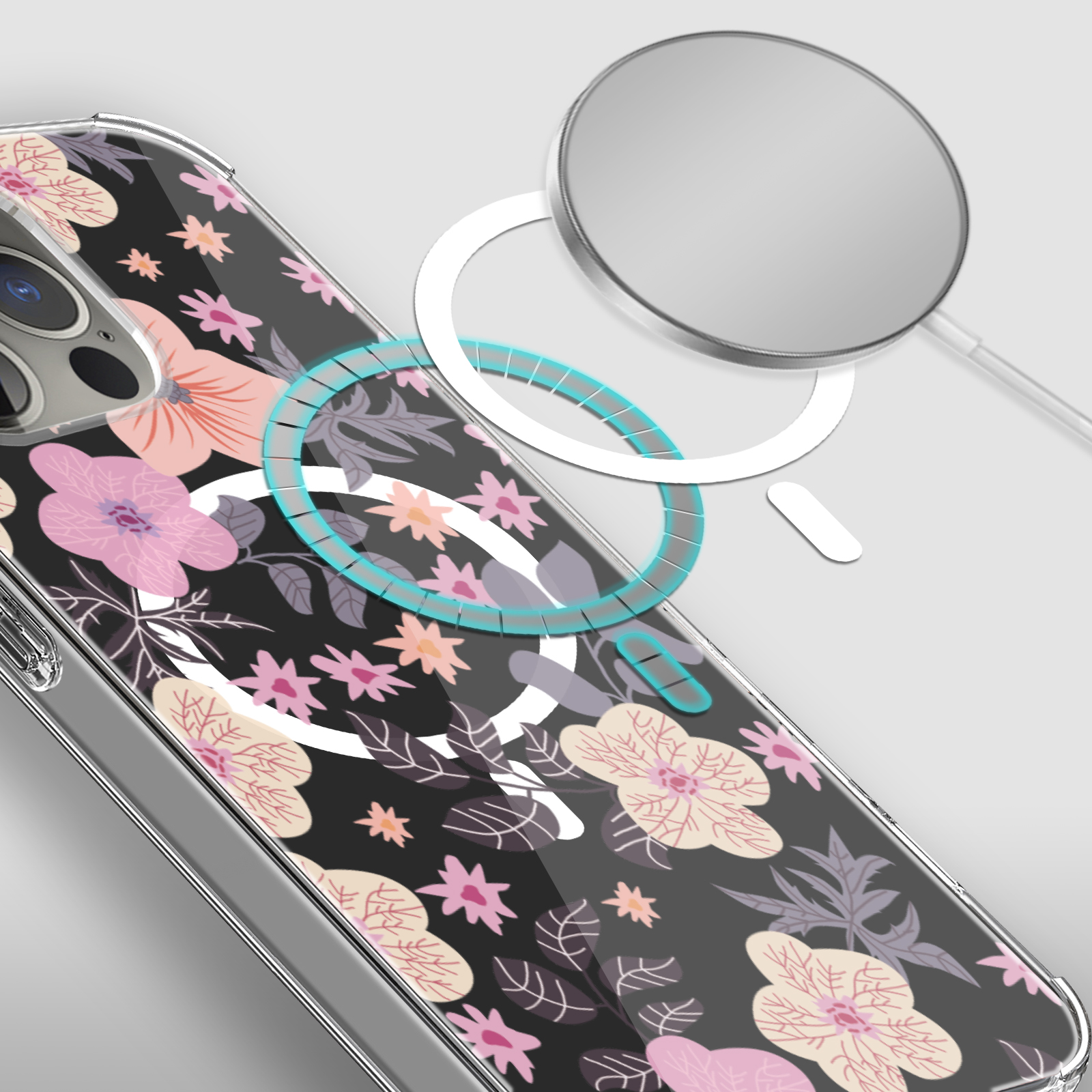 For Apple iPhone 14 Pro 6.1" Hybrid Flower Stylish MagSafe Compatible Case Cover - Picture 65 of 68