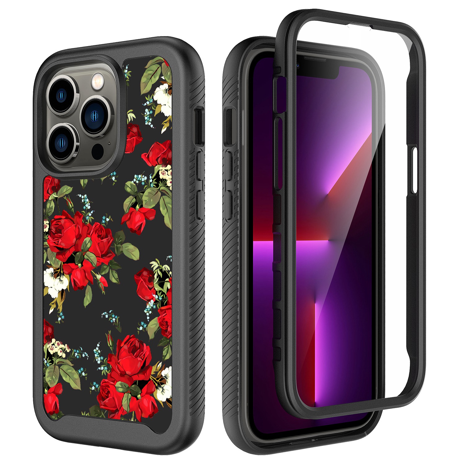 For Apple iPhone 14 (6.1") Design 2in1 Hybrid Armor Hard Rubber Frame Case Cover - Picture 14 of 26