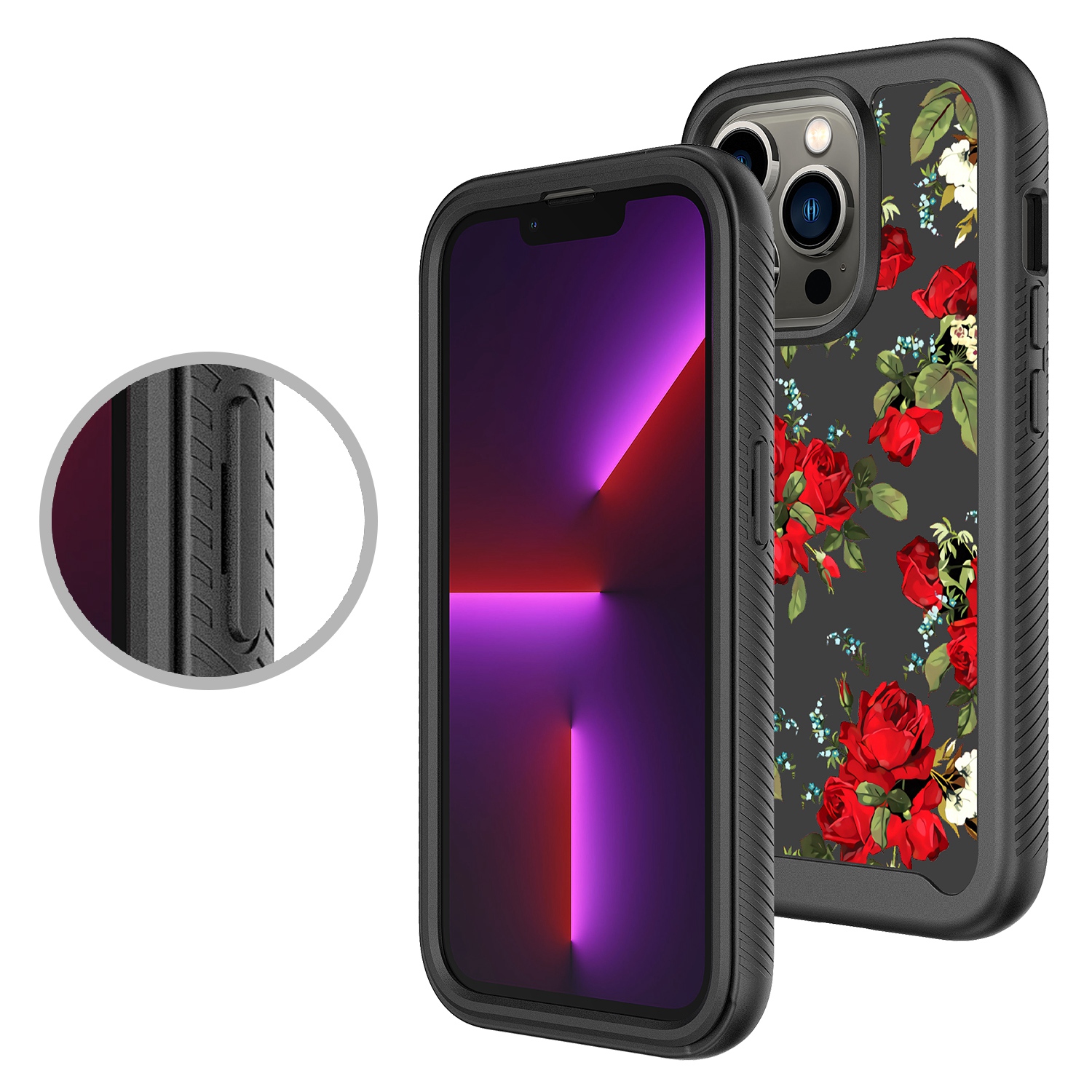 For Apple iPhone 14 (6.1") Design 2in1 Hybrid Armor Hard Rubber Frame Case Cover - Picture 15 of 26