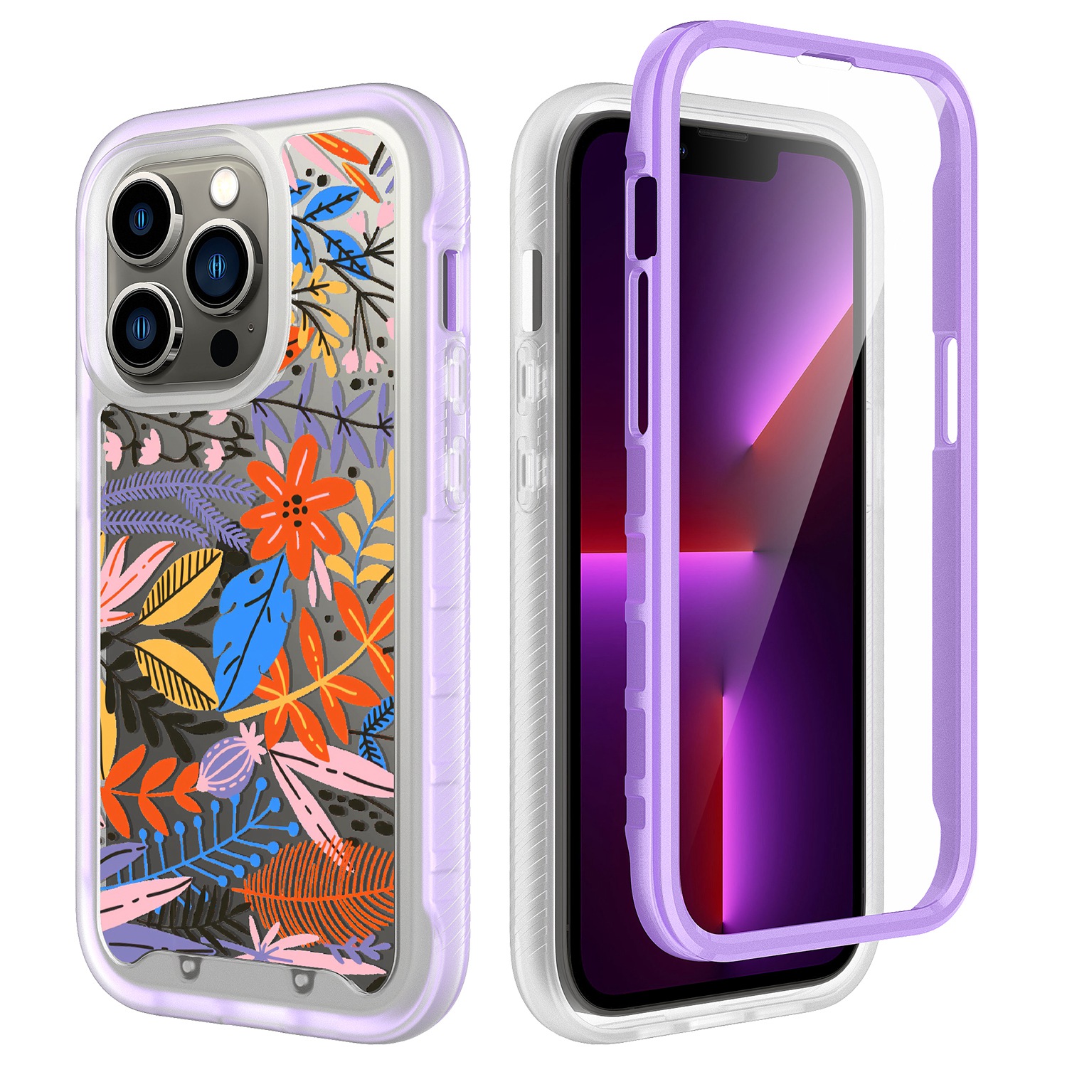 For Apple iPhone 14 (6.1") Design 2in1 Hybrid Armor Hard Rubber Frame Case Cover - Picture 25 of 26