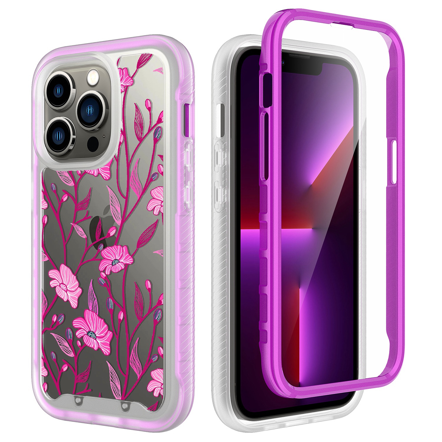 For Apple iPhone 14 (6.1") Design 2in1 Hybrid Armor Hard Rubber Frame Case Cover - Picture 19 of 26