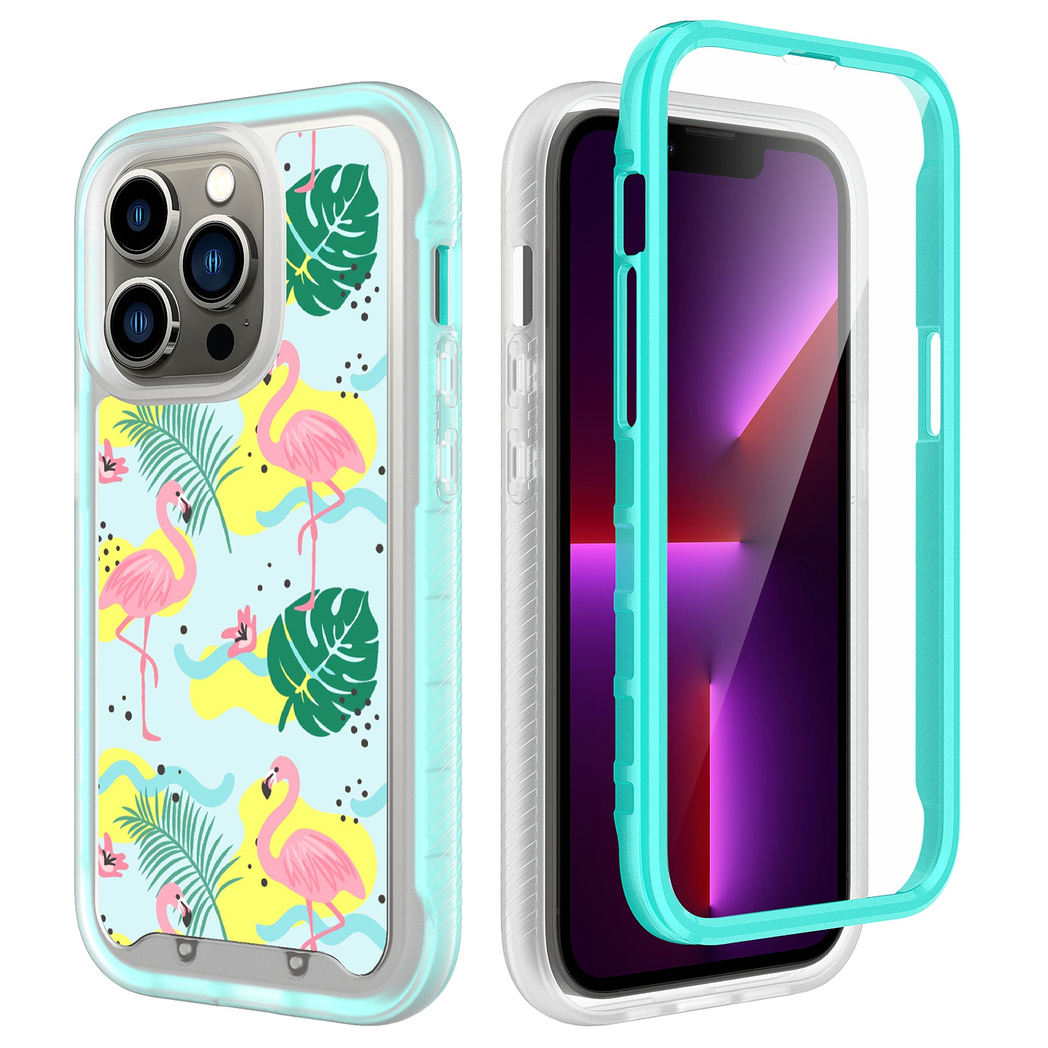For Apple iPhone 14 (6.1") Design 2in1 Hybrid Armor Hard Rubber Frame Case Cover - Picture 8 of 26