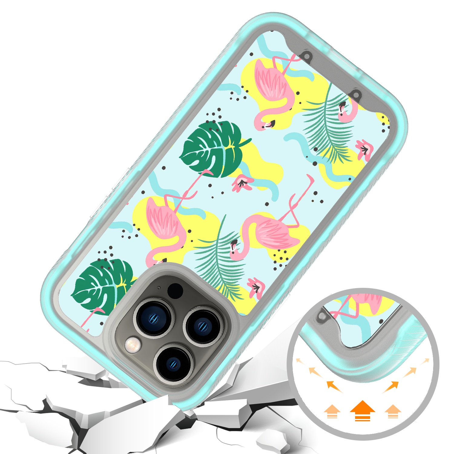 For Apple iPhone 14 (6.1") Design 2in1 Hybrid Armor Hard Rubber Frame Case Cover - Picture 7 of 26