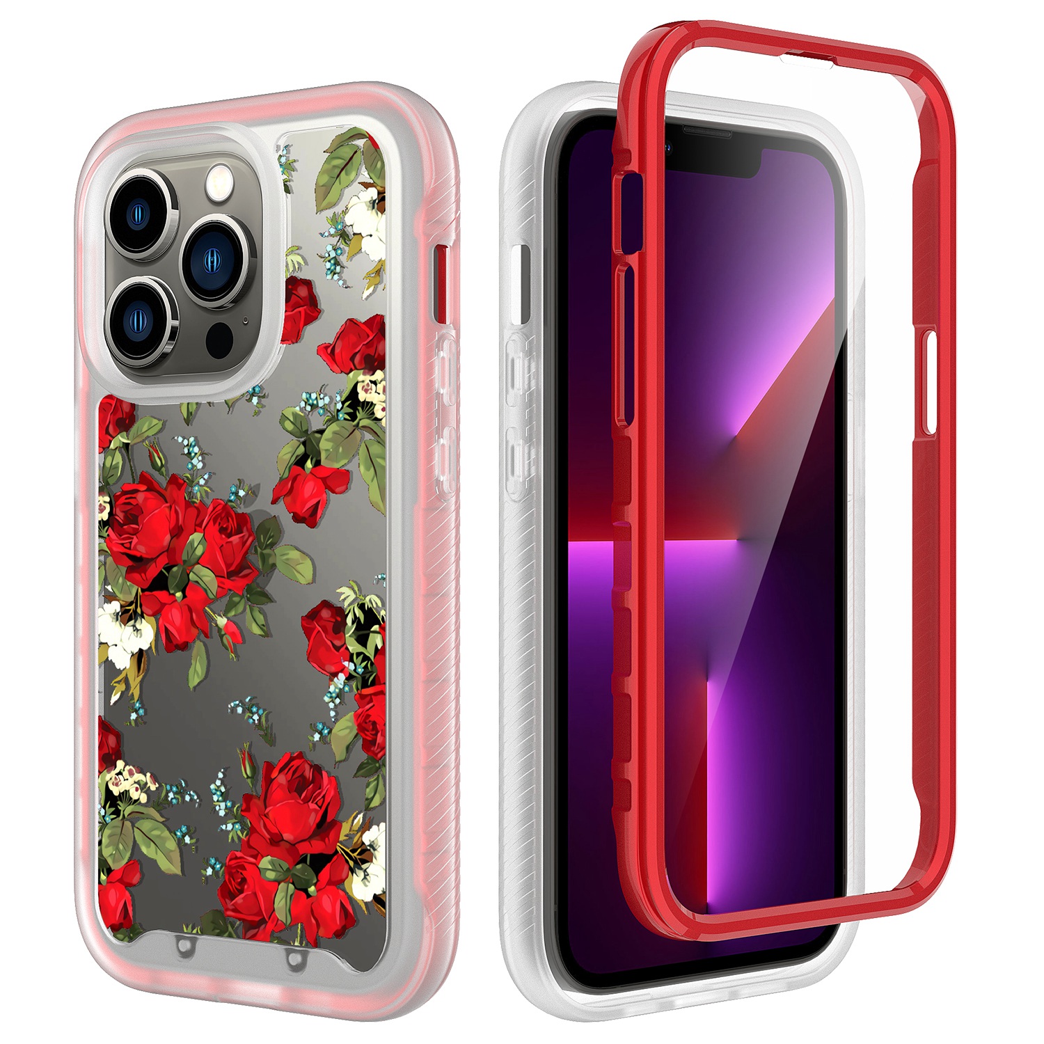 For Apple iPhone 14 (6.1") Design 2in1 Hybrid Armor Hard Rubber Frame Case Cover - Picture 17 of 26