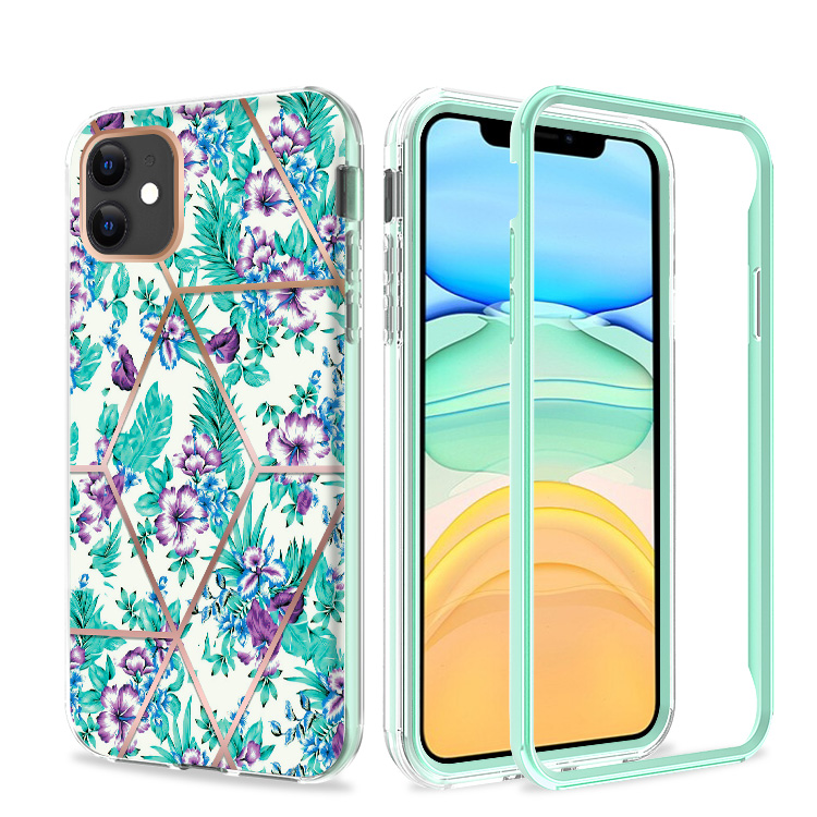 For Apple iPhone 14 (6.1") Hybrid Fashion Design 2in1 Hard TPU Frame Case Cover - Foto 13 di 31