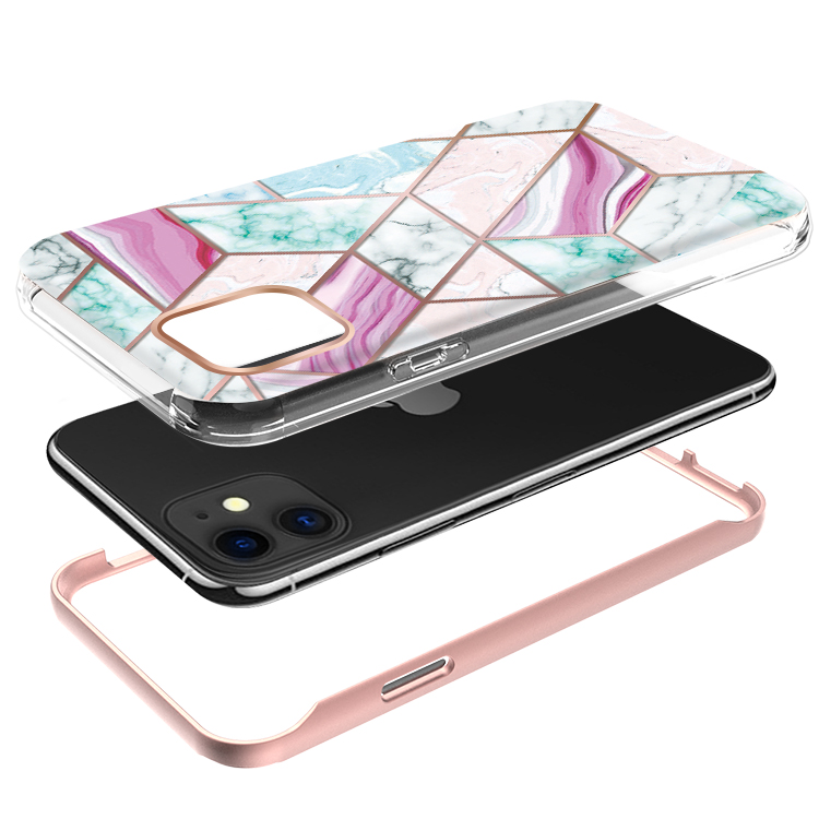 For Apple iPhone 14 (6.1") Hybrid Fashion Design 2in1 Hard TPU Frame Case Cover - Foto 20 di 31
