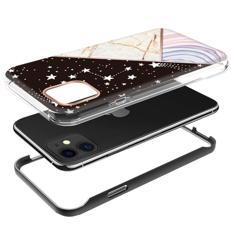 For Apple iPhone 14 (6.1") Hybrid Fashion Design 2in1 Hard TPU Frame Case Cover - Foto 25 di 31