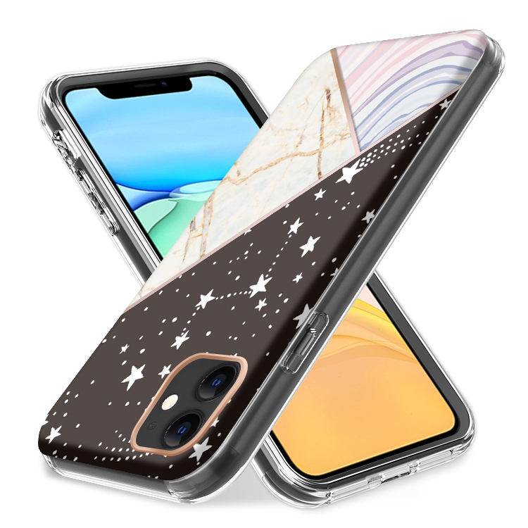 For Apple iPhone 14 (6.1") Hybrid Fashion Design 2in1 Hard TPU Frame Case Cover - Foto 22 di 31