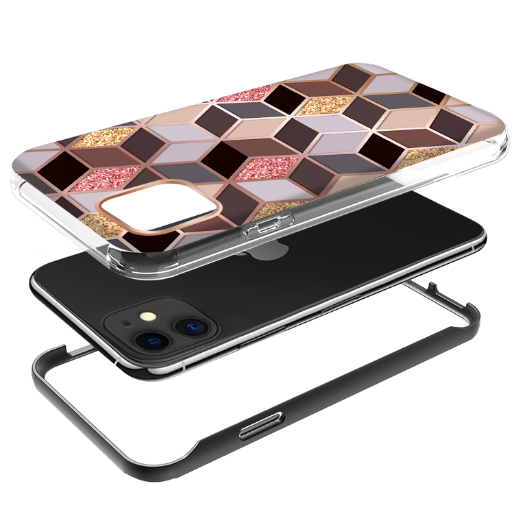 For Apple iPhone 14 (6.1") Hybrid Fashion Design 2in1 Hard TPU Frame Case Cover - Foto 29 di 31