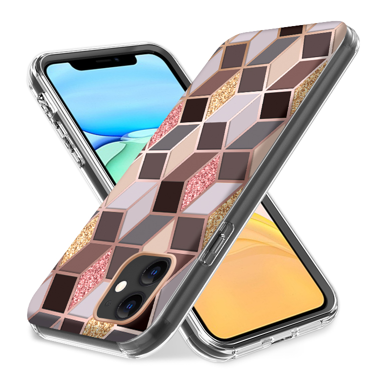 For Apple iPhone 14 (6.1") Hybrid Fashion Design 2in1 Hard TPU Frame Case Cover - Foto 27 di 31