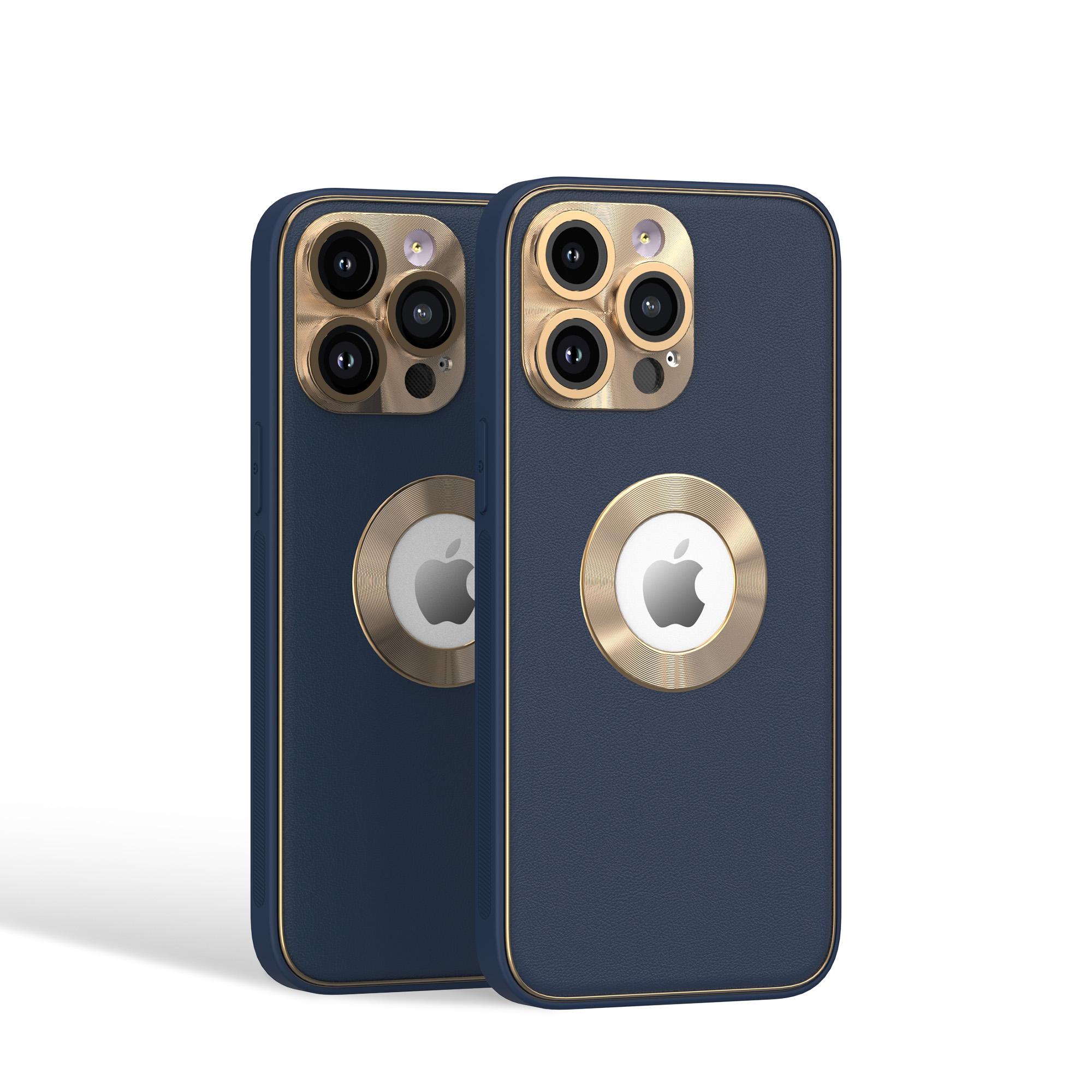 For Apple iPhone 14 Pro Max PU Leather Design with Chrome Circle PC Case Cover - Picture 14 of 53