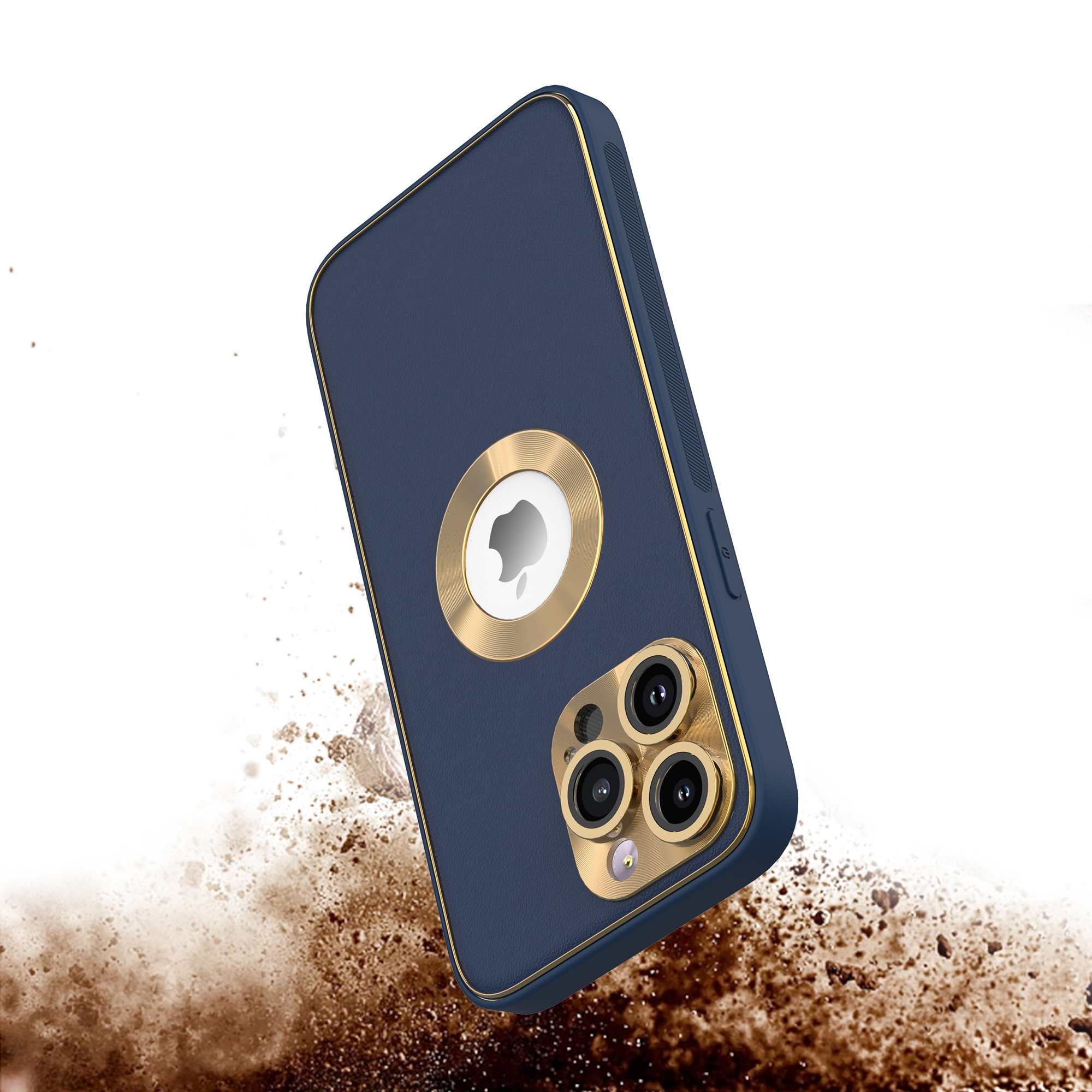 For Apple iPhone 14 Pro Max PU Leather Design with Chrome Circle PC Case Cover - Picture 16 of 53