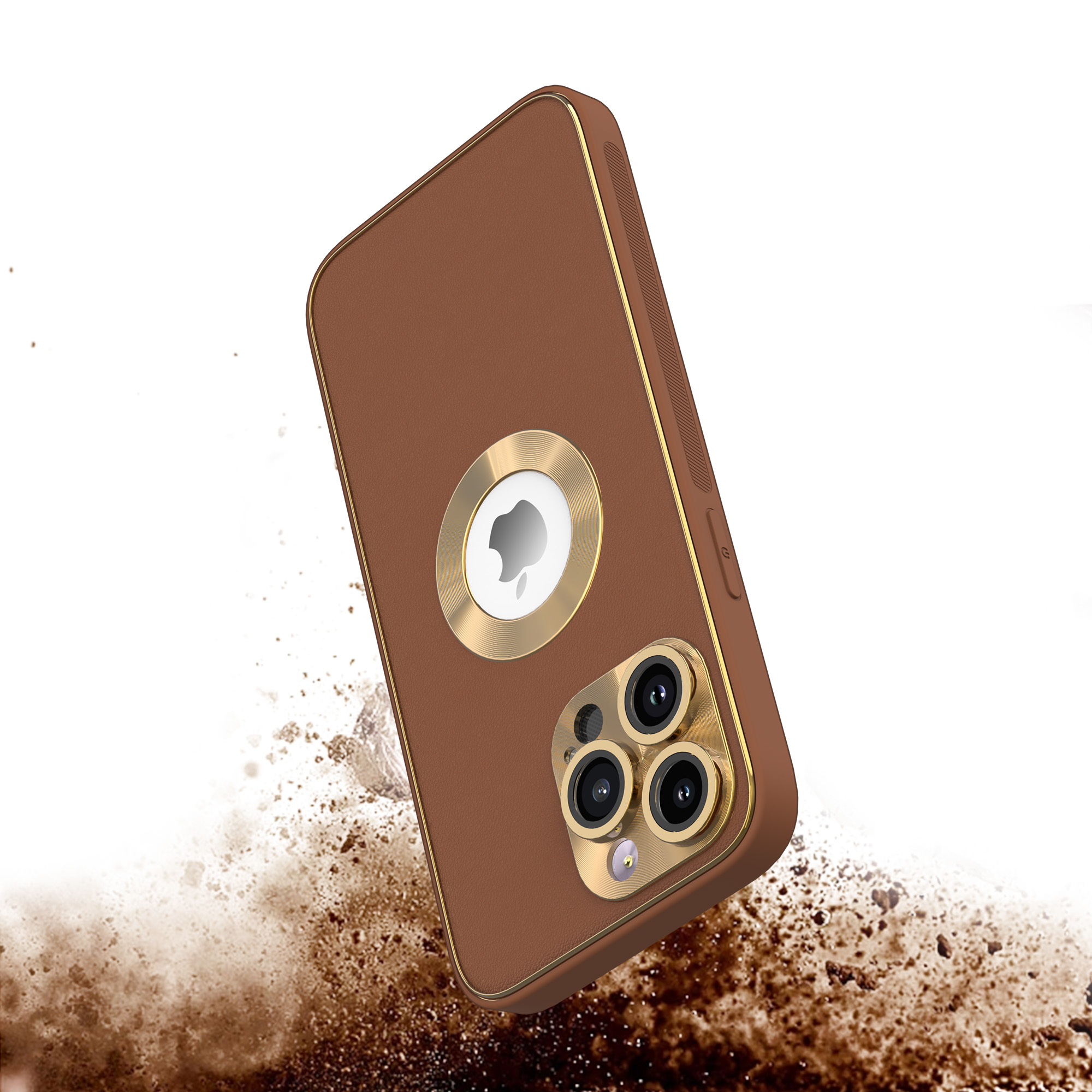 For Apple iPhone 14 Pro Max PU Leather Design with Chrome Circle PC Case Cover - Picture 20 of 53