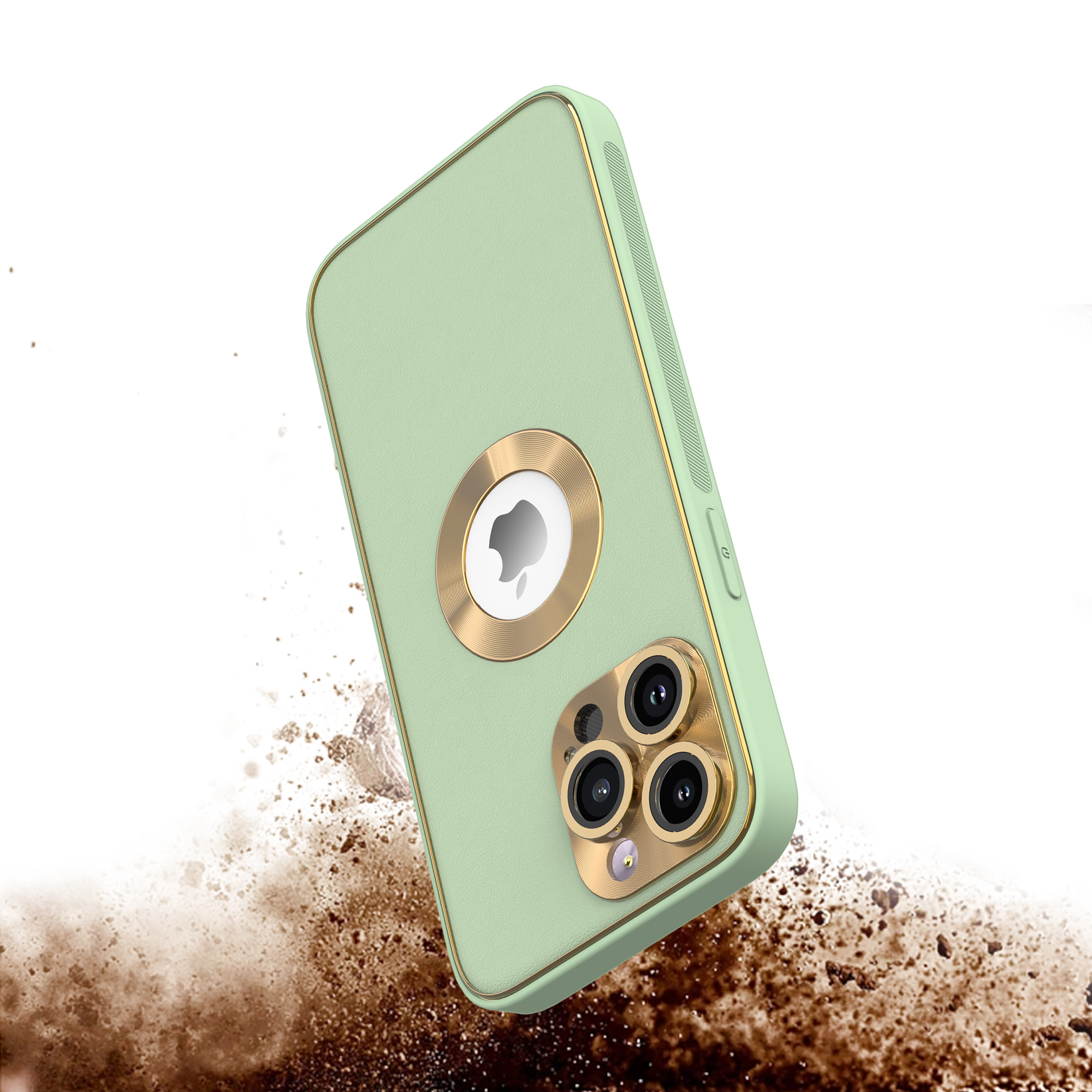 For Apple iPhone 14 Pro Max PU Leather Design with Chrome Circle PC Case Cover - Picture 36 of 53