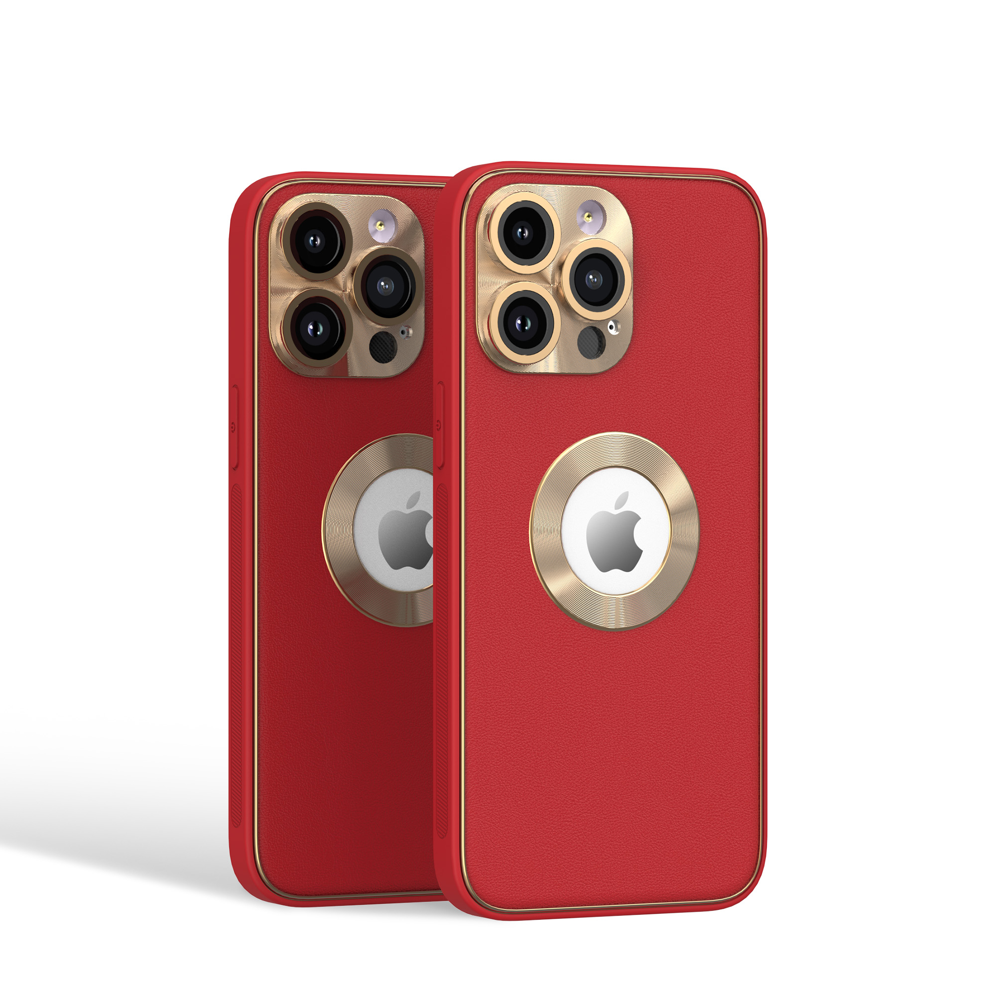 For Apple iPhone 14 Pro Max PU Leather Design with Chrome Circle PC Case Cover - Picture 42 of 53