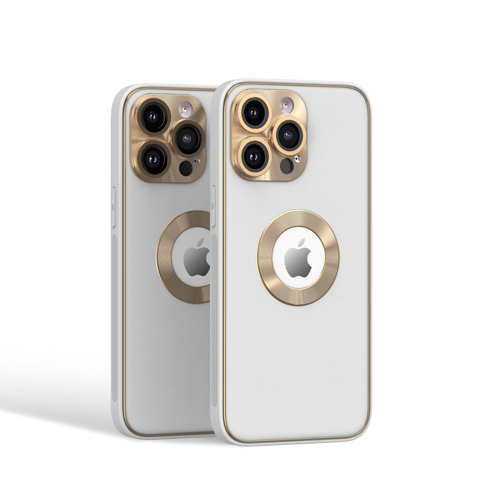 For Apple iPhone 14 Pro Max PU Leather Design with Chrome Circle PC Case Cover - Picture 46 of 53