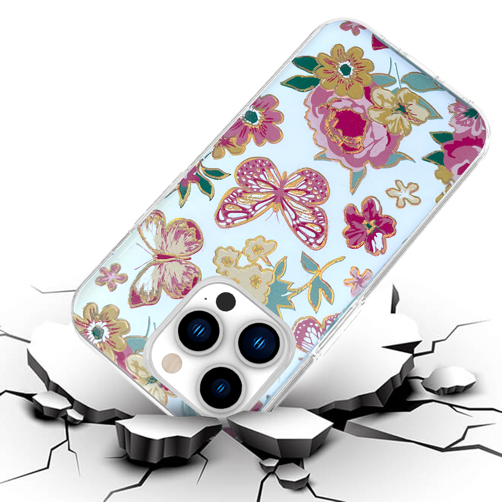 Para Apple iPhone 14 Pro Max / 6.7 "Elegante diseño dorado híbrido TPU cubierta de caso duro - Imagen 40 de 44