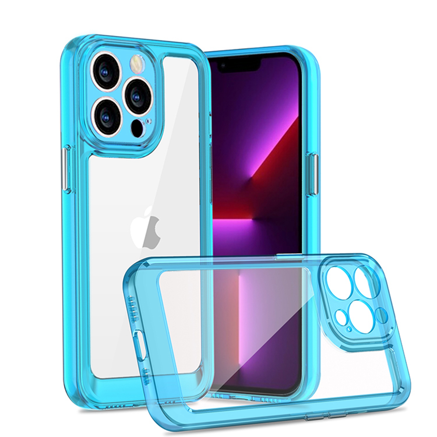 Funda protectora con marco rígido de goma poliuretano termoplástico híbrido transparente híbrido transparente para Apple iPhone 14 Pro Max - Imagen 13 de 26