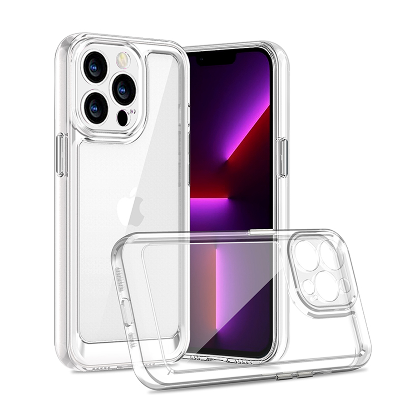 Funda protectora con marco rígido de goma poliuretano termoplástico híbrido transparente híbrido transparente para Apple iPhone 14 Pro Max - Imagen 8 de 26
