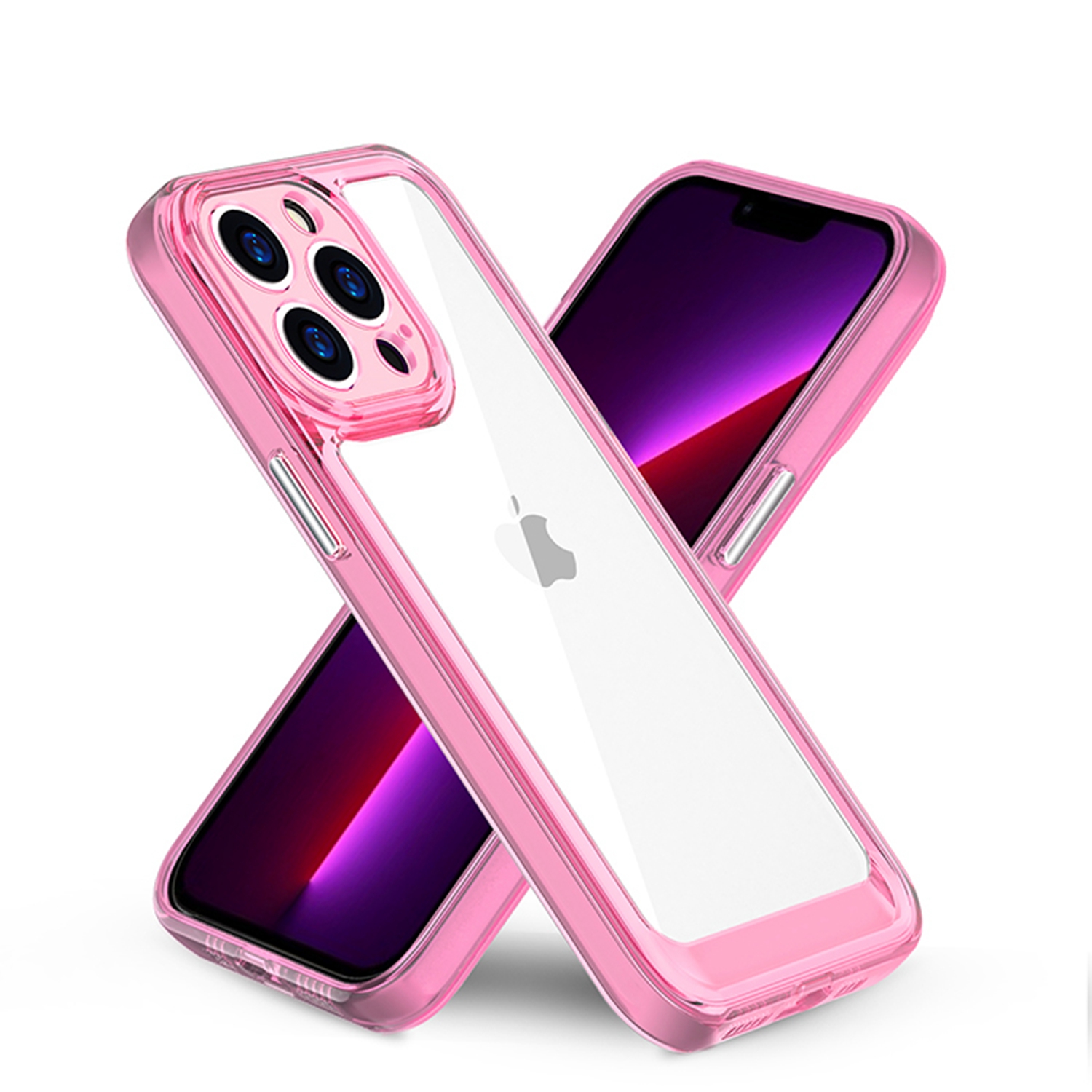 Funda protectora con marco rígido de goma poliuretano termoplástico híbrido transparente híbrido transparente para Apple iPhone 14 Pro Max - Imagen 22 de 26