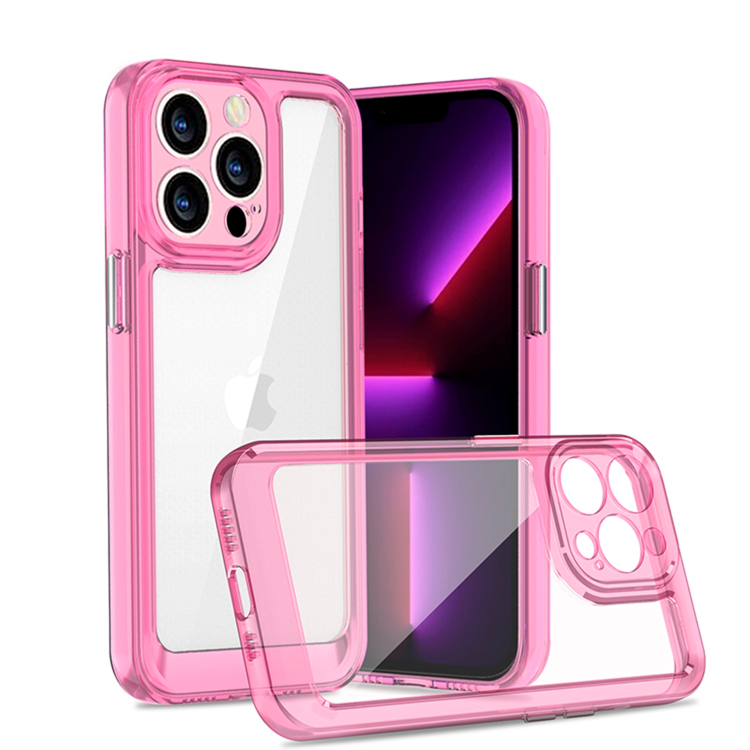 Funda protectora con marco rígido de goma poliuretano termoplástico híbrido transparente híbrido transparente para Apple iPhone 14 Pro Max - Imagen 23 de 26