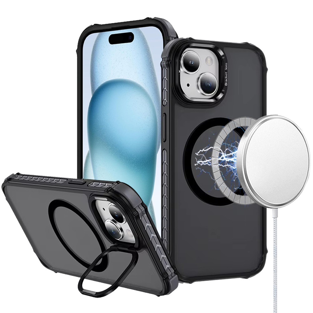 Für Apple iPhone 15 Metall Kamera Ständer, Kompatibel MagSafe Farbe Edge Case Hülle - Bild 10 von 53
