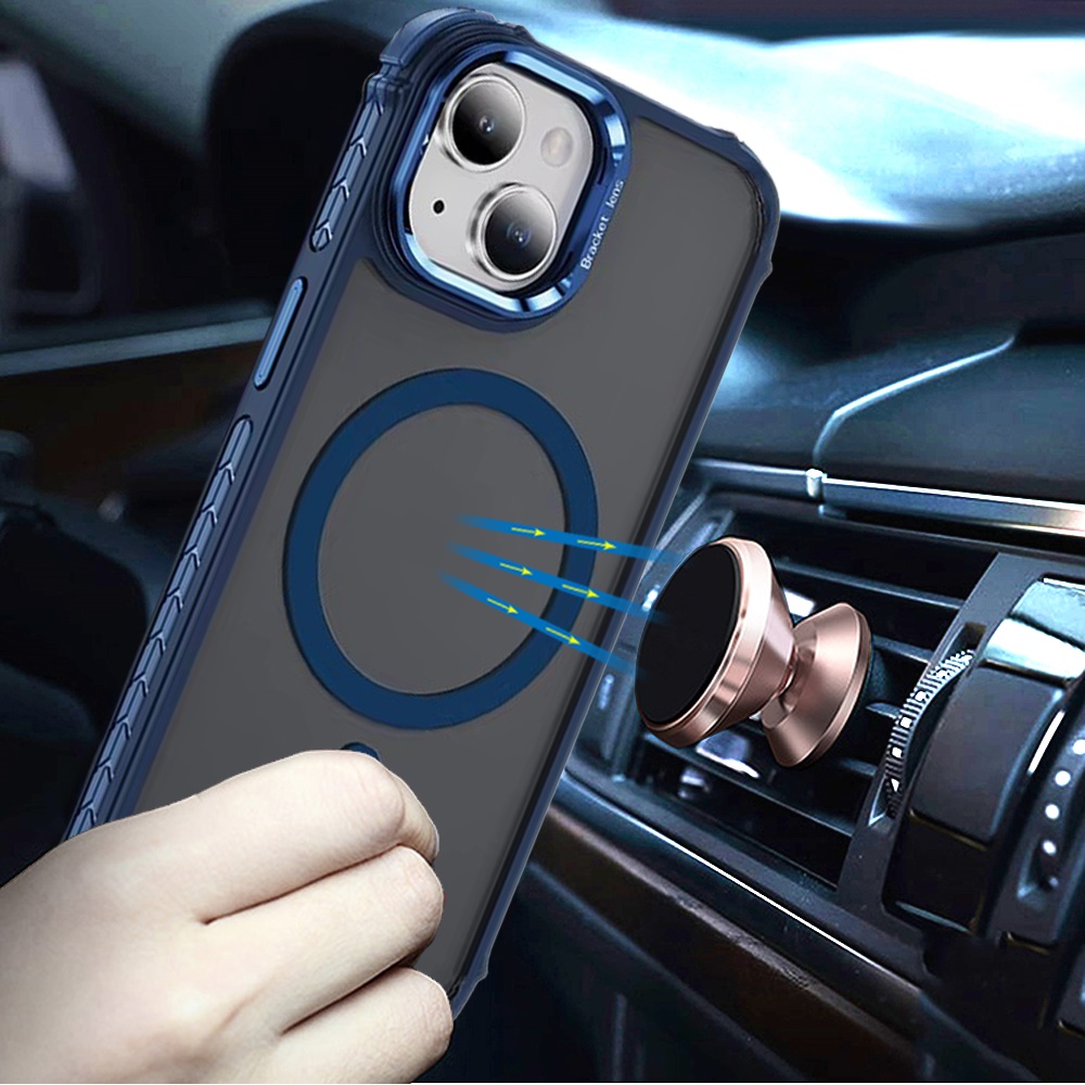 Für Apple iPhone 15 Metall Kamera Ständer, Kompatibel MagSafe Farbe Edge Case Hülle - Bild 23 von 53