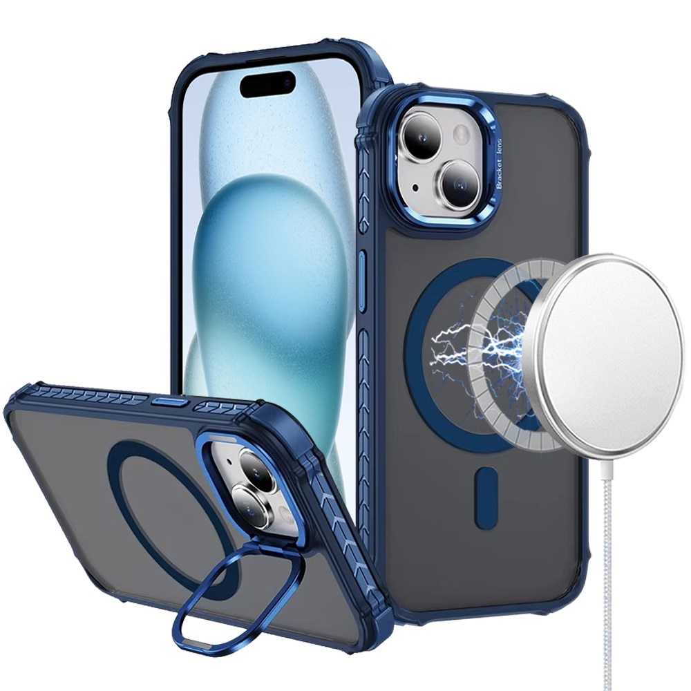 Für Apple iPhone 15 Metall Kamera Ständer, Kompatibel MagSafe Farbe Edge Case Hülle - Bild 21 von 53