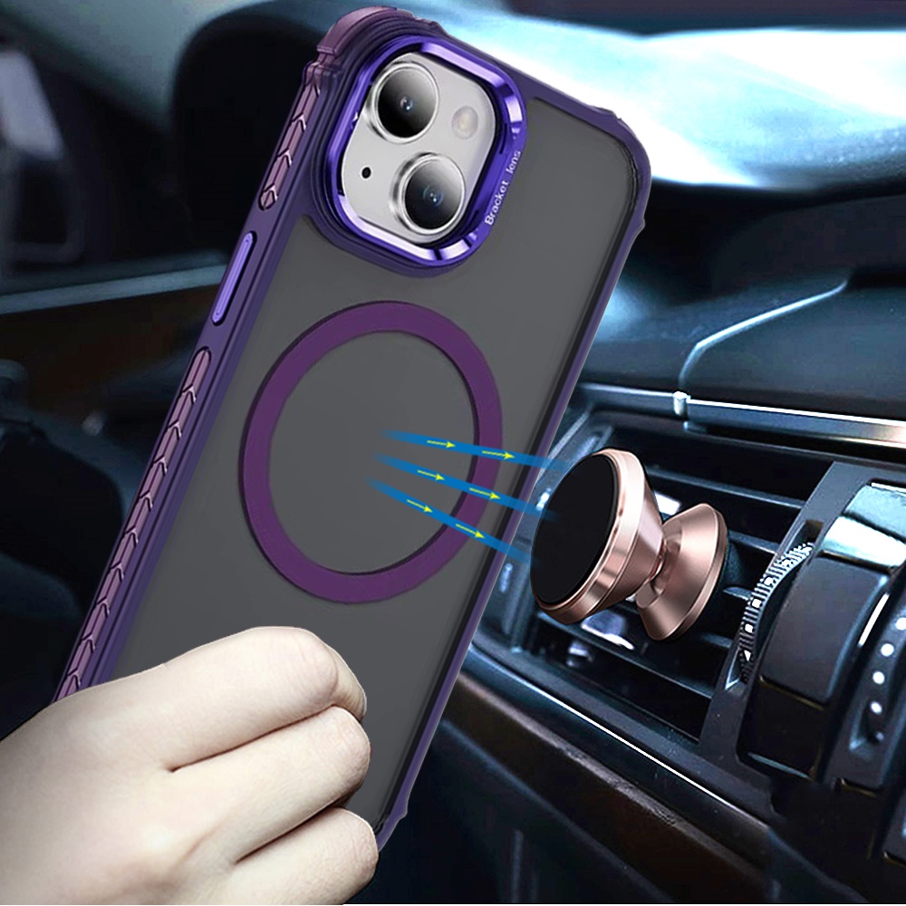 Für Apple iPhone 15 Metall Kamera Ständer, Kompatibel MagSafe Farbe Edge Case Hülle - Bild 34 von 53