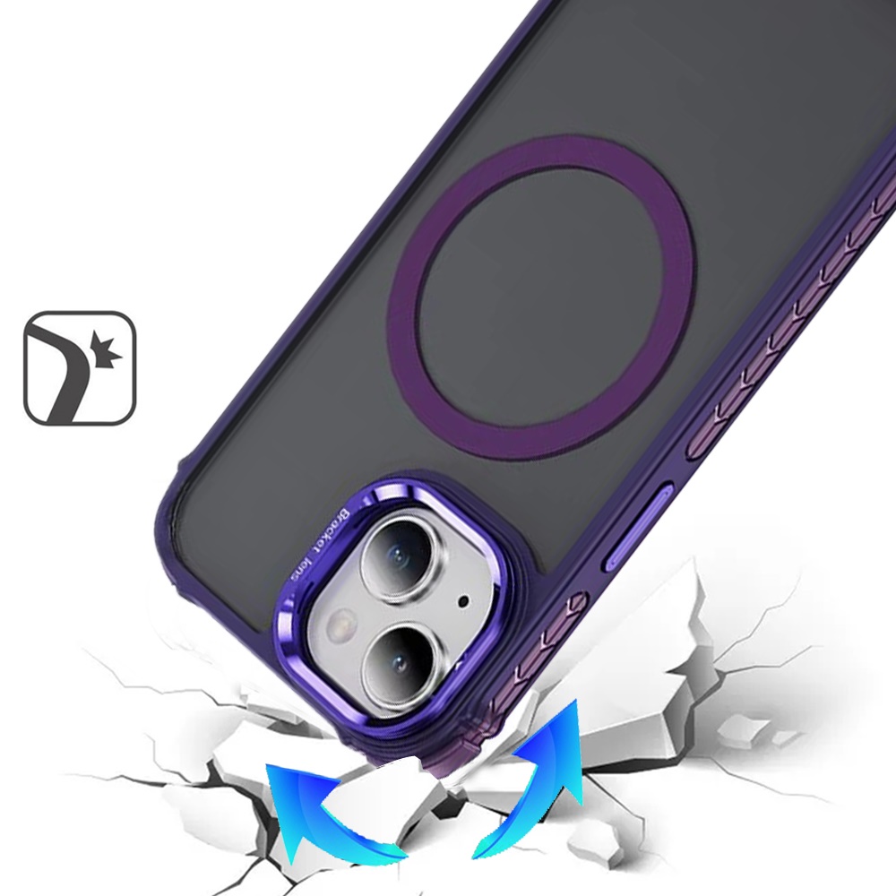 Für Apple iPhone 15 Metall Kamera Ständer, Kompatibel MagSafe Farbe Edge Case Hülle - Bild 33 von 53