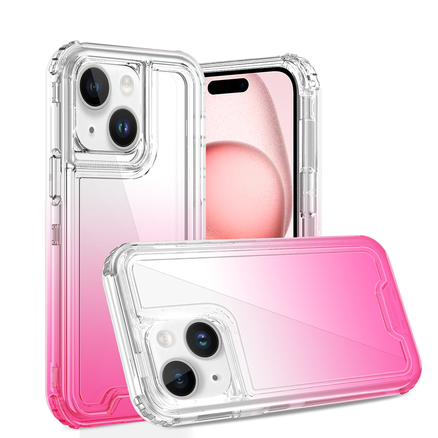 For Apple iPhone 15 Pro Max Hybrid 3in1 Two Color Tone Shockproof Case Cover - Picture 18 of 26