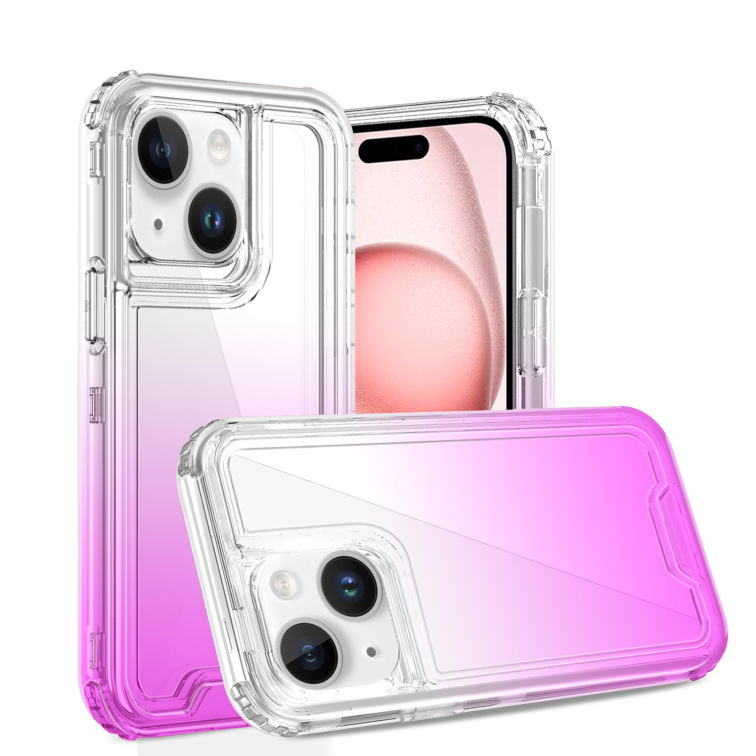 For Apple iPhone 15 Pro Max Hybrid 3in1 Two Color Tone Shockproof Case Cover - Picture 23 of 26