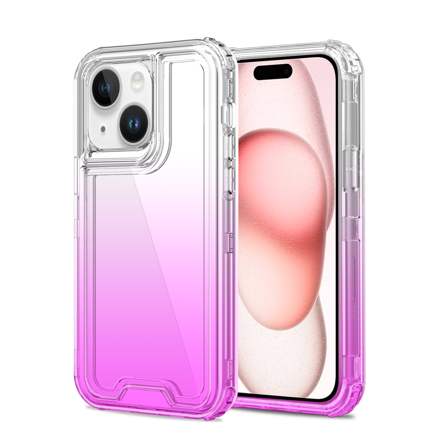 For Apple iPhone 15 Pro Max Hybrid 3in1 Two Color Tone Shockproof Case Cover - Picture 22 of 26