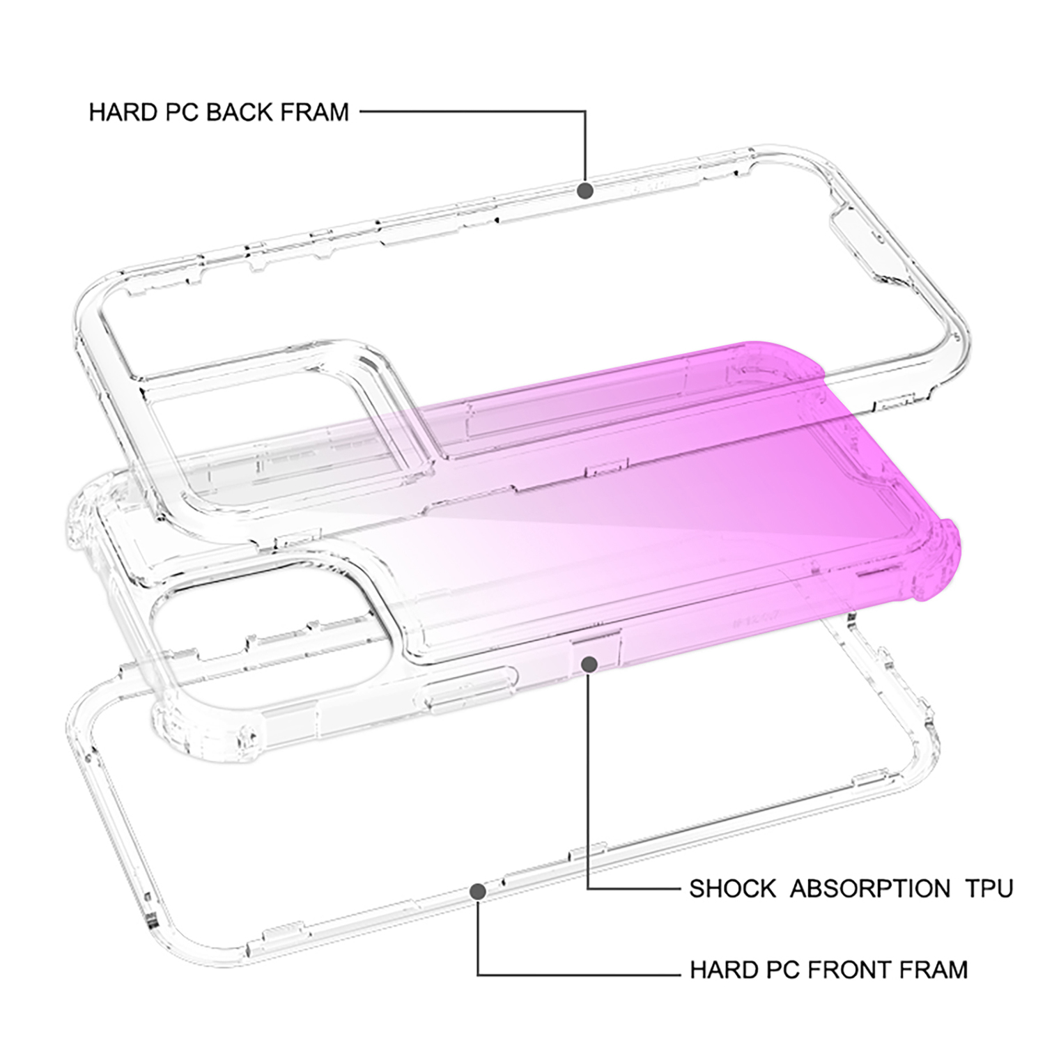 For Apple iPhone 15 Pro Max Hybrid 3in1 Two Color Tone Shockproof Case Cover - Picture 24 of 26