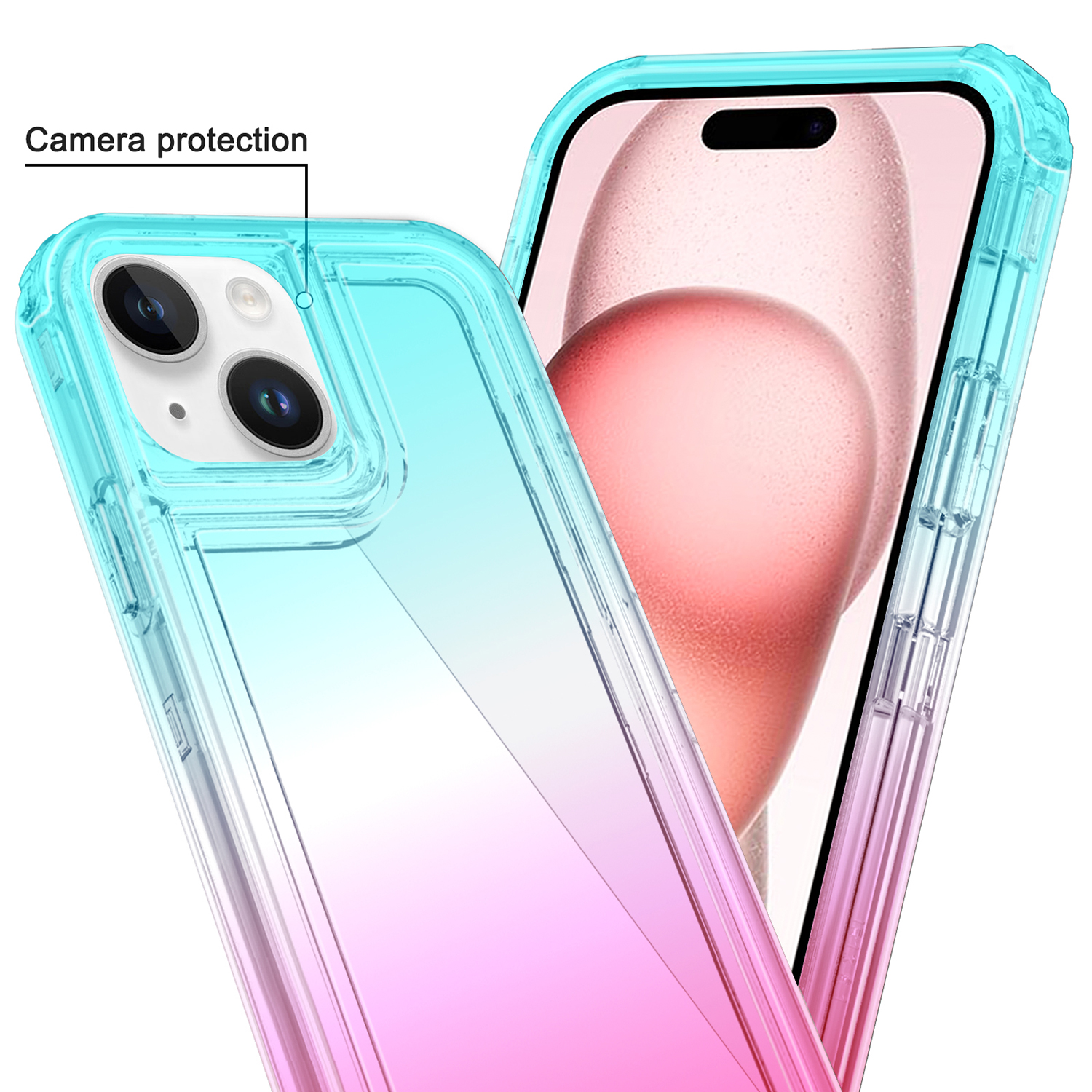 For Apple iPhone 15 Pro Max Hybrid 3in1 Two Color Tone Shockproof Case Cover - Picture 15 of 26