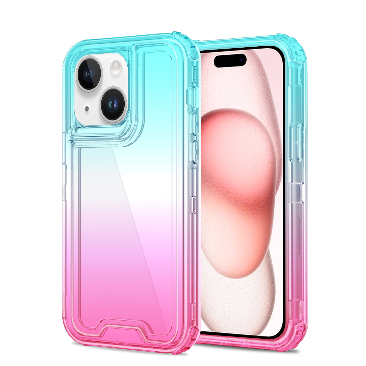 For Apple iPhone 15 Pro Max Hybrid 3in1 Two Color Tone Shockproof Case Cover - Picture 12 of 26