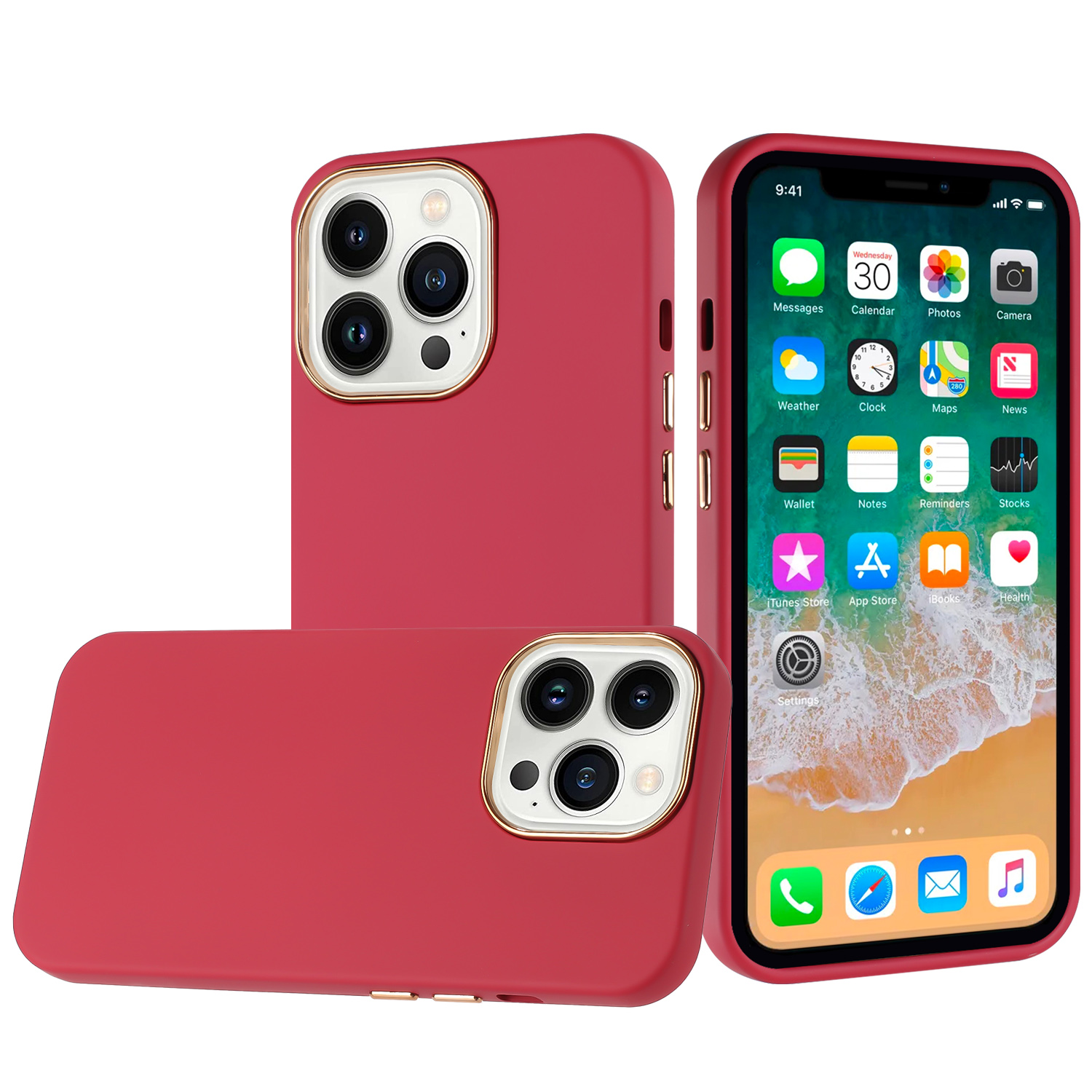 For Apple iPhone 15 Pro Max Slim Hybrid Rubber Gummy
