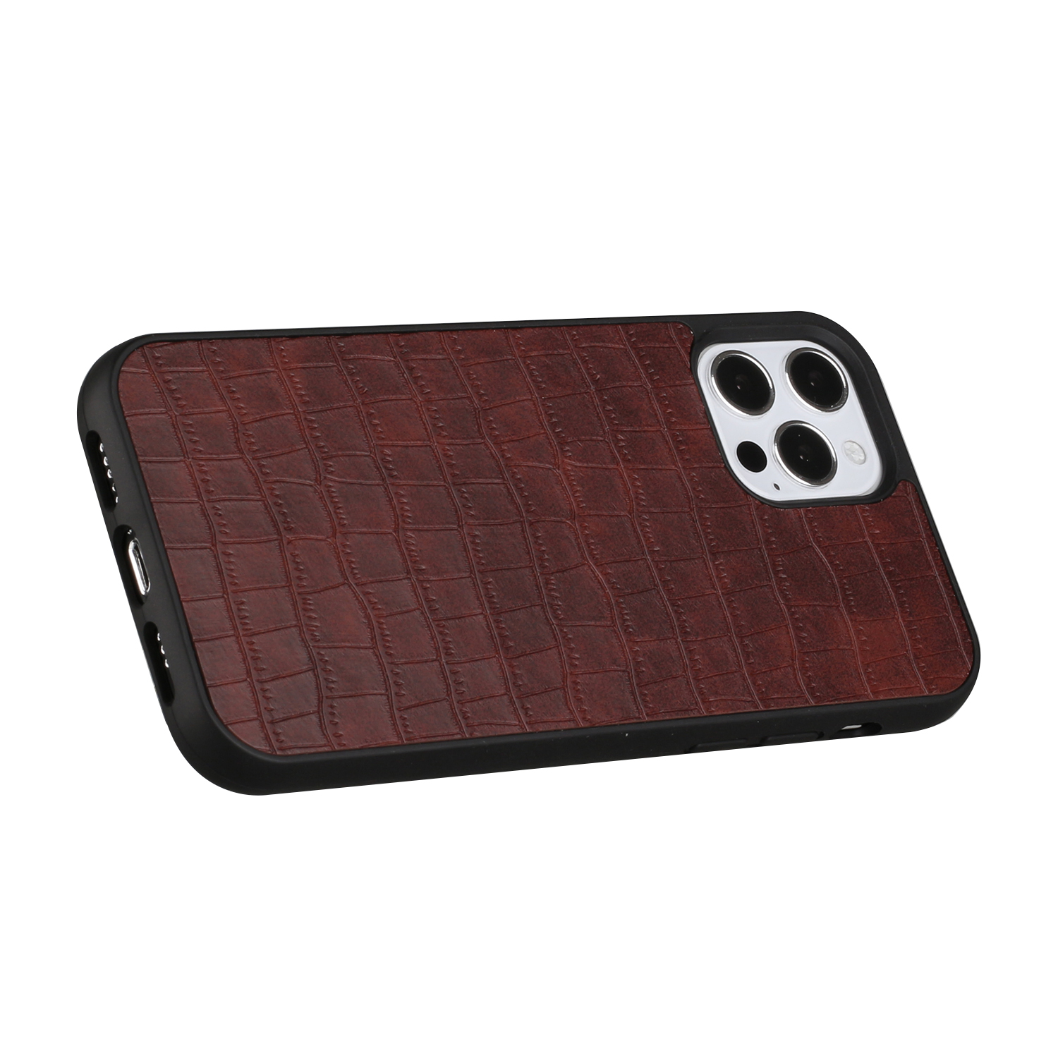 For Apple iPhone 15 Pro Max PU Leather Crocodile Design Hybrid Hard Case Cover - Picture 24 of 33