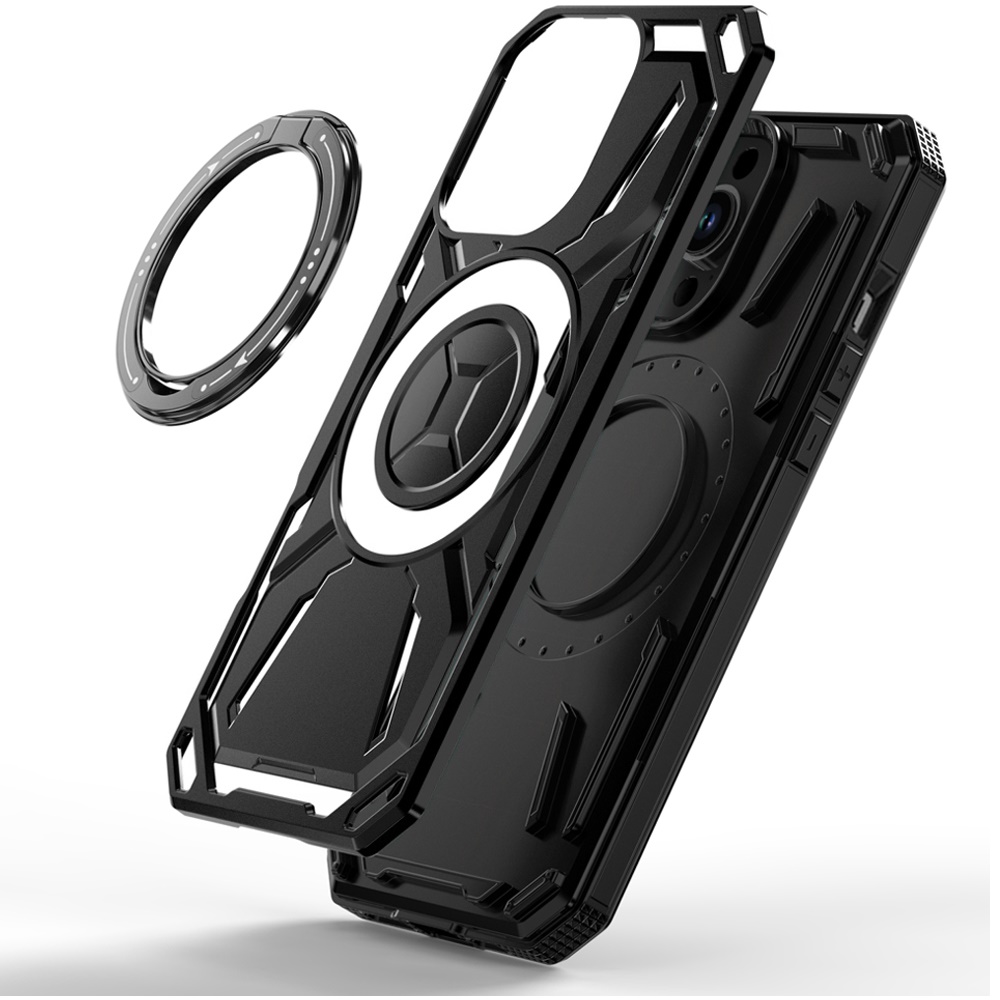 Für Apple iPhone 16 (6,1") Kompatibel mit MagSafe Ring Ständer Hybrid Case Hülle - Bild 16 von 70