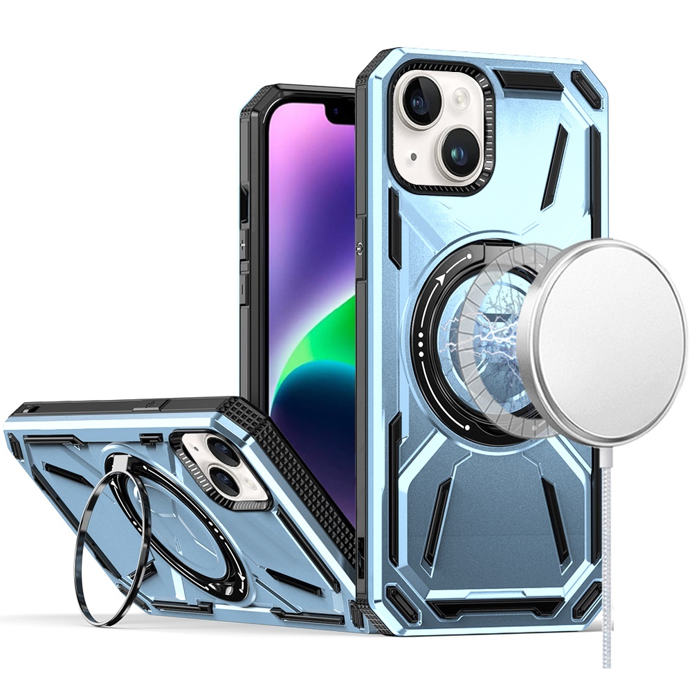 Für Apple iPhone 16 (6,1") Kompatibel mit MagSafe Ring Ständer Hybrid Case Hülle - Bild 35 von 70