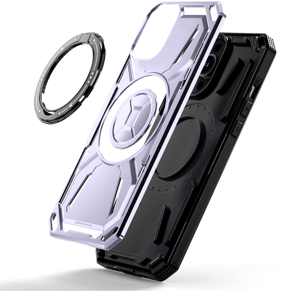 Für Apple iPhone 16 (6,1") Kompatibel mit MagSafe Ring Ständer Hybrid Case Hülle - Bild 67 von 70