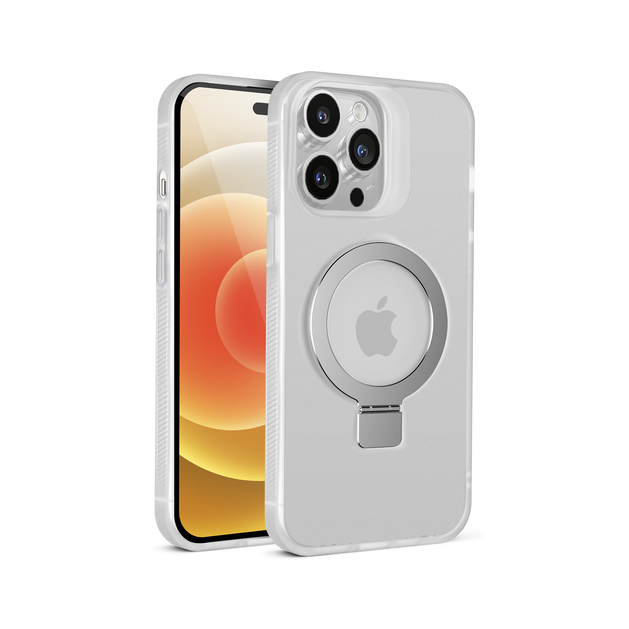 For Apple iPhone 16 (6.1") Magnetic Circle Kickstand Matte Skin Ring Case Cover - Picture 34 of 35