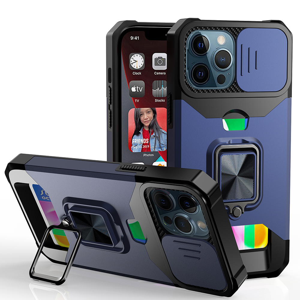 Para Apple iPhone 16e -E Edición Billetera Anillo Soporte, Cámara y Ranura para Tarjeta Estuche Cubierta - Imagen 32 de 42
